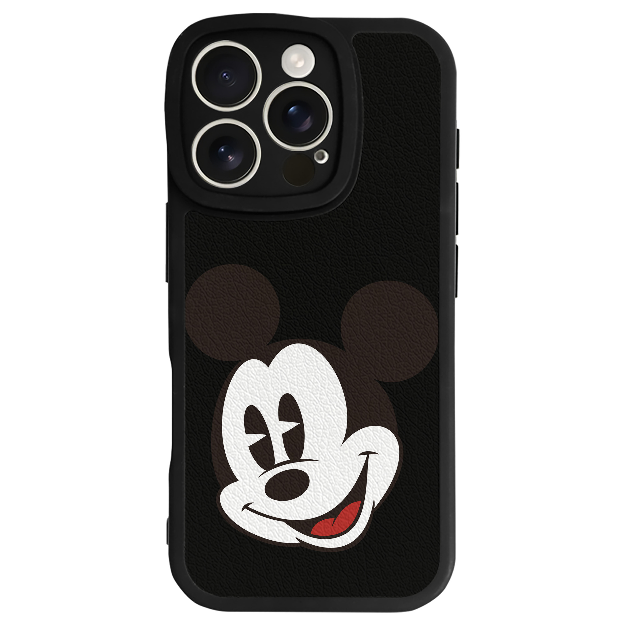 （画像用） ミッキーマウス Mickey Mouse 【iPhone 16シリーズ対応】シリコンスマホケース（レザー調） 材質：シリコン
